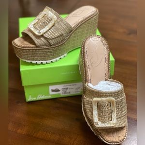 Sam Edelman Livi Natural Raffia platform sandal